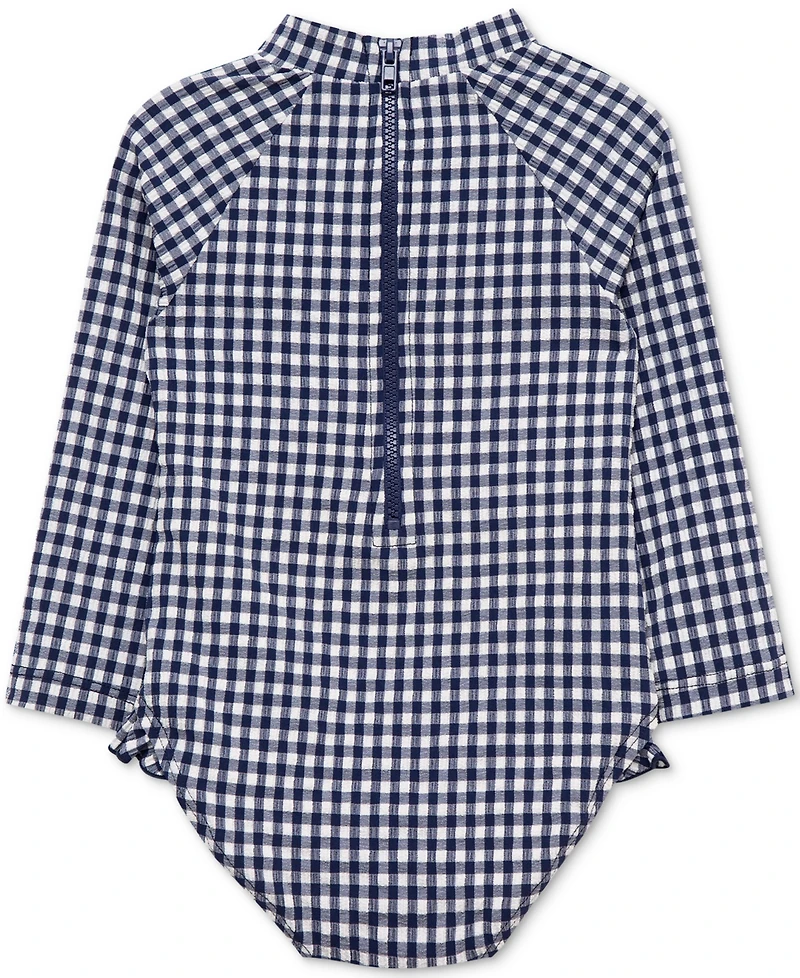 Little Me Baby Girls Gingham One-Piece Rashguard Swimsuit