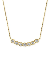 Diamond Twist Curved Bar 16-3/4" Collar Necklace (1/4 ct. t.w.) in 14k Gold-Plated Sterling Silver