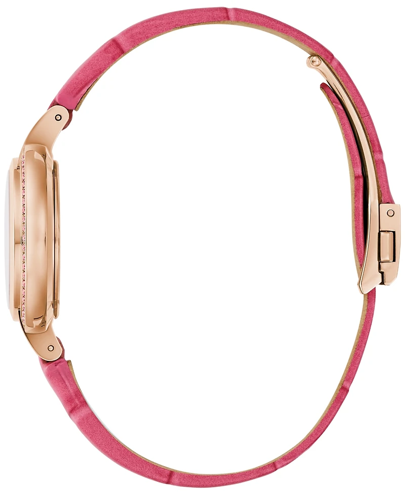 Bulova 150th Anniversary Women's Rubaiyat Pink Leather Strap Watch 31mm