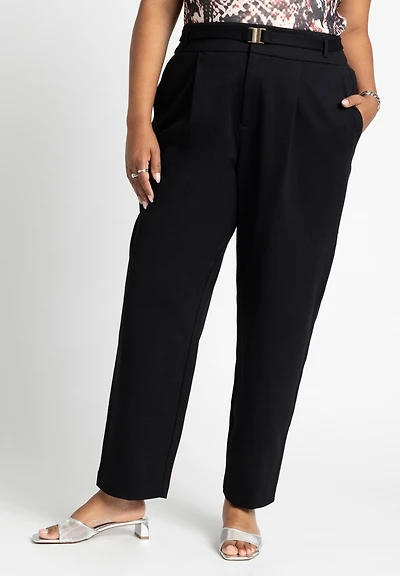Eloquii Women's Ankle Pant With Belt