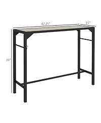 Outsunny 47" Outdoor Bar Table with Built-In Bottle Opener, Steel Frame