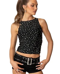 Edikted Womens Alexandra Studded Top