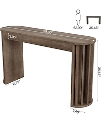 Tribesigns 59" Long Bar Table, Farmhouse Kitchen Counter Height Table with Sturdy Frame, Wooden Bar Height Pub Table for Dining Room, Living Room, Eas