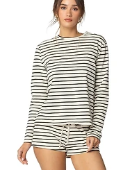 Edikted Womens Jordyn Striped Long Sleeve T Shirt