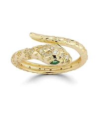 Rachel Zoe 14K Gold Plated Sterling Silver Bypass Snake Ring