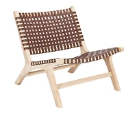 Luna Leather Woven Accent Chair