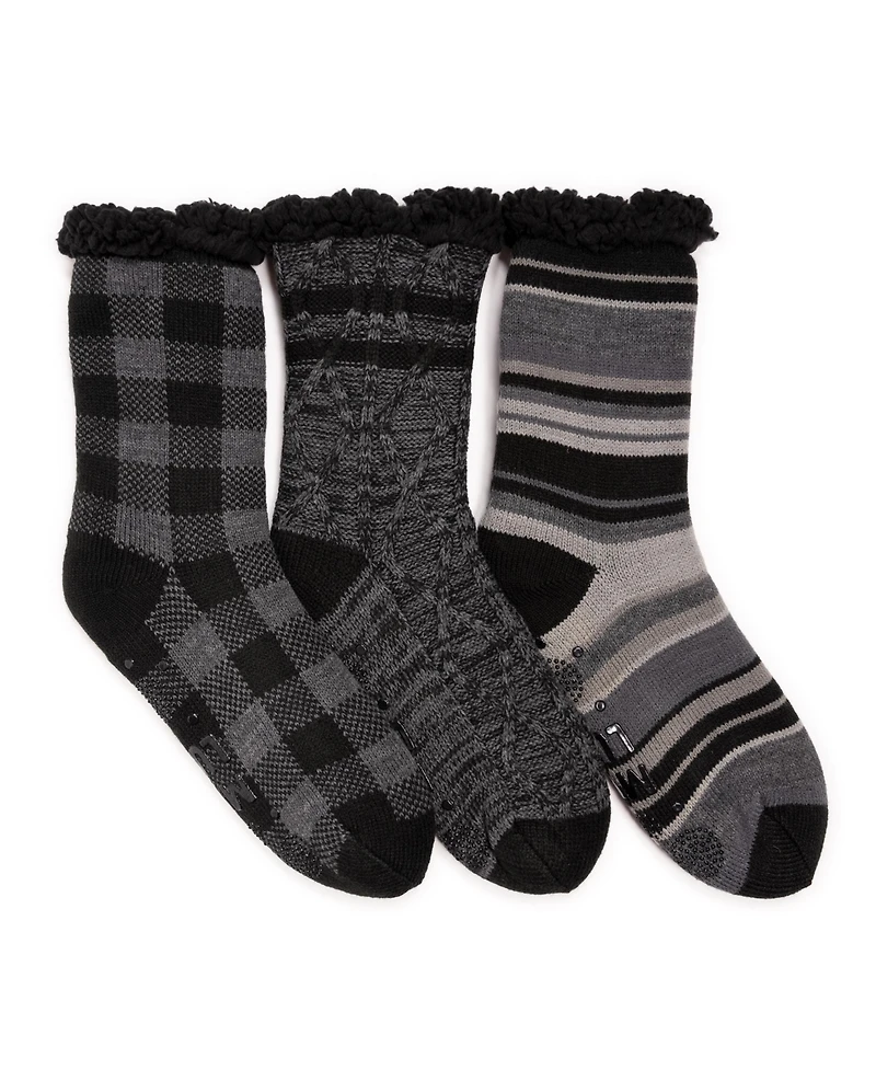 Muk Luks Men's 3 Pack Cabin Socks