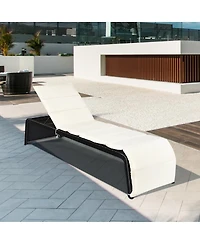 2 Pcs Patio Rattan Lounge Chair Chaise Recliner Back Adjustable Cushioned Garden