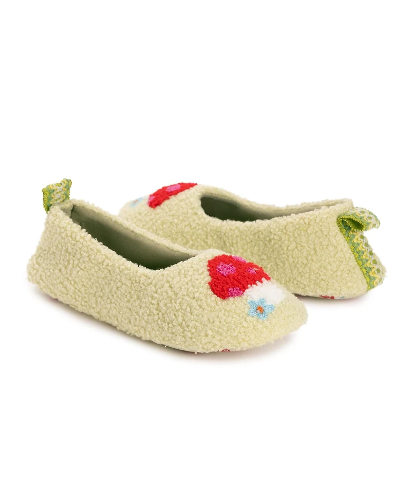 Muk Luks Women's Travel Ballerina Slipper with Patch