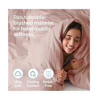 Premium Microfiber Duvet Cover Set - Queen - Cream