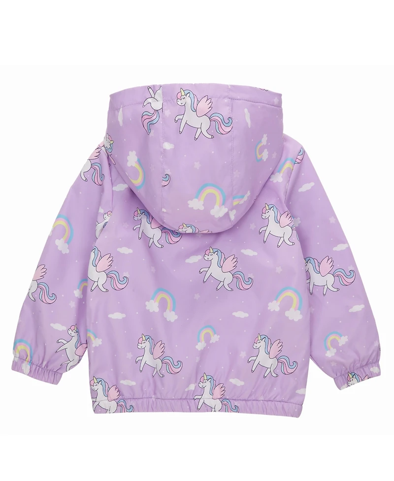 Rokka&Rolla Toddler Girls Fleece Lined Windbreaker Rain Jacket