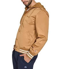 Champion Men's Jersey Hood Varsity Bomber Jacket