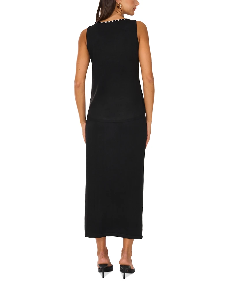Vince Camuto Women's Whipstitched Sleeveless Sweater