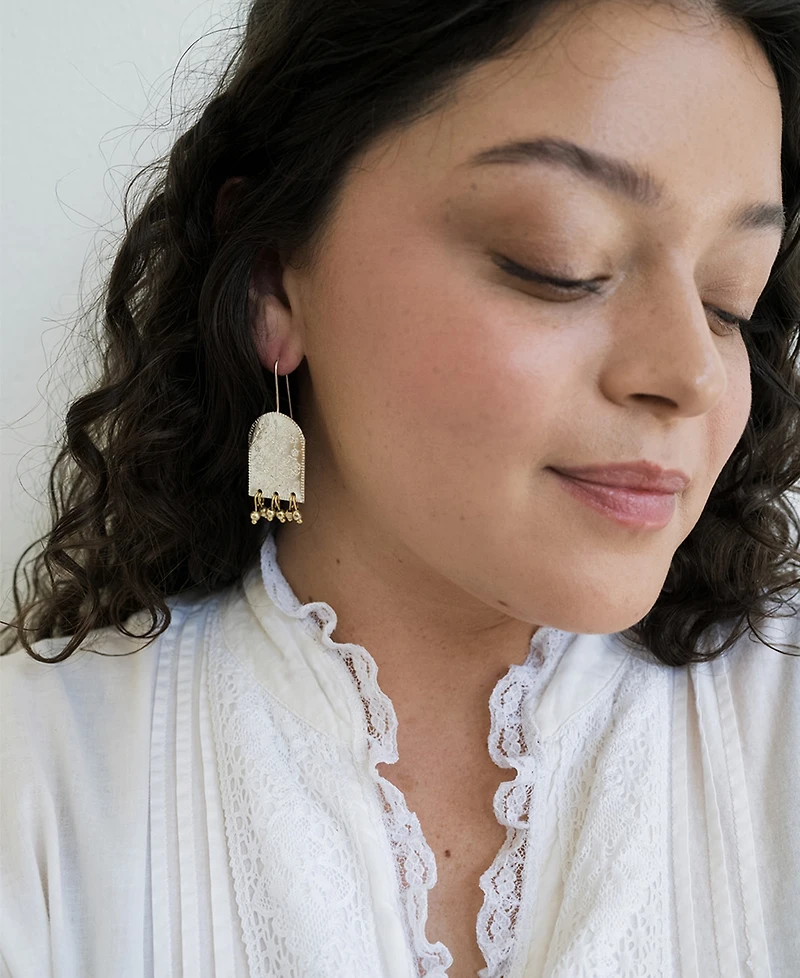 Matr Boomie Two Tone Haveli Etched Statement Earrings