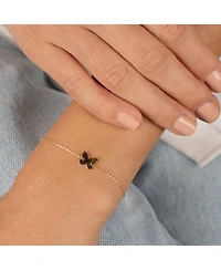 Solid Mini Butterfly Bracelet 14K