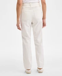 Style & Co Petite Embroidered High-Rise Straight-Leg Jeans, Created for Macy's