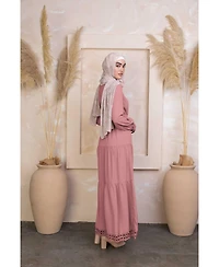 Urban Modesty Women's Lattice Abaya Maxi Dress