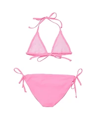 Pink Shirred Triangle Bikini