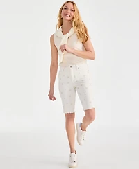 Style & Co Petite Raw-Edge Denim Bermuda Shorts, Created for Macy's