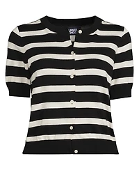 Lands' End Women's Fine Gauge Jersey Short Sleeve Dress Cardigan Sweater