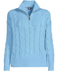 Lands' End Women's Drifter Cable Quarter Zip Sweater