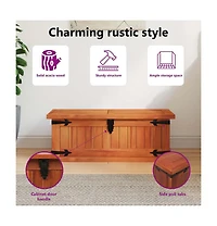 Storage Chest 31.1"x13.4"x12.6" Solid Acacia Wood