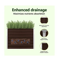 Garden Raised Bed Brown 39.4"x15.7"x30.3" Galvanized Steel