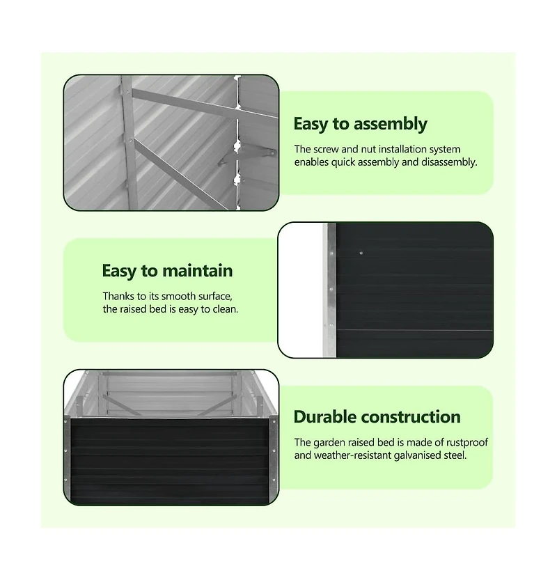 Garden Raised Bed Anthracite 39.4"x15.7"x30.3" Galvanized Steel