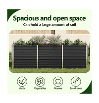 Garden Raised Bed Galvanized Steel 94.5"x15.7"x30.3" Anthracite