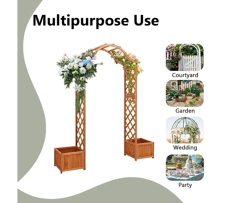 Garden Pergola with Planter Solid Firewood