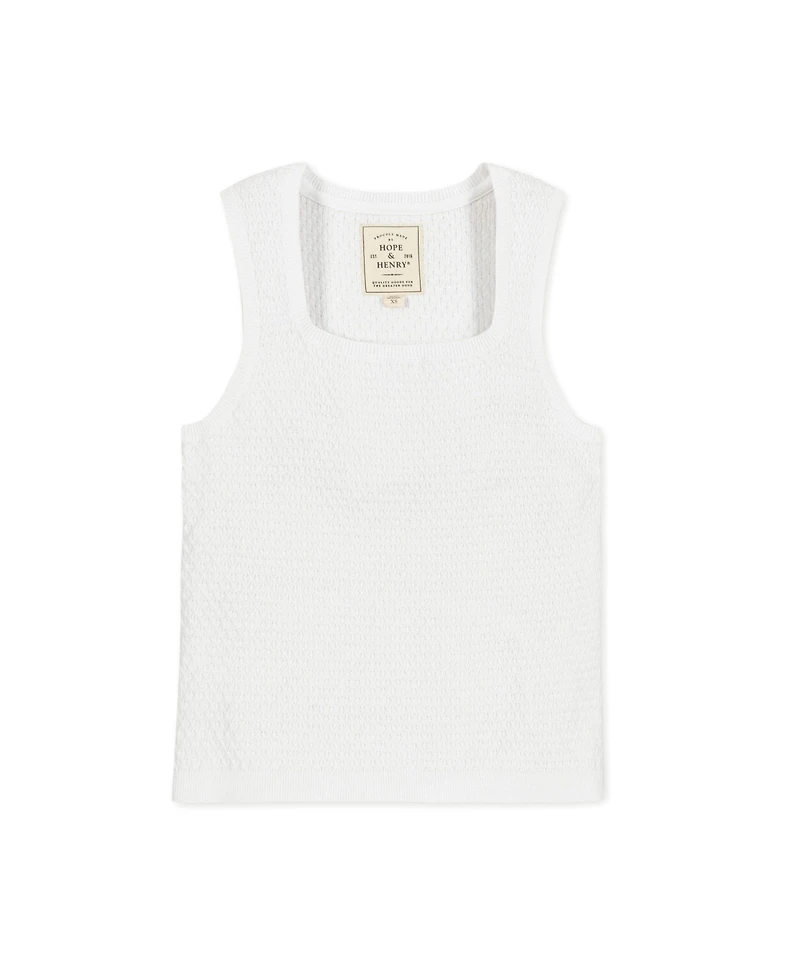 Hope & Henry Women's Organic Scoop Neck Sweater Tank