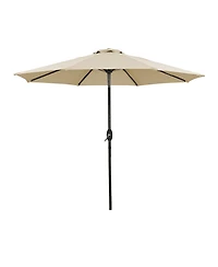 9ft Outdoor Patio Market Umbrella with Push Button Tilt and Crank in Blue