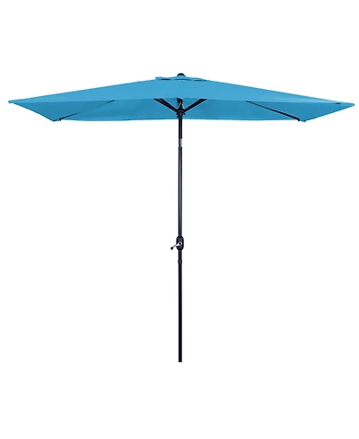 10 ft. x 6.5 Rectangular Market Umbrella with Waterproof and Uv Resistant Navy Blue