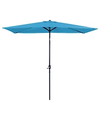 10 ft. x 6.5 Rectangular Market Umbrella with Waterproof and Uv Resistant Navy Blue