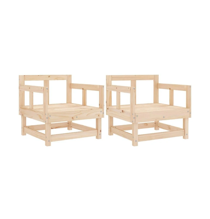 Patio Chairs 2 pcs Solid Wood Pine