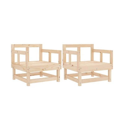 Patio Chairs 2 pcs Solid Wood Pine