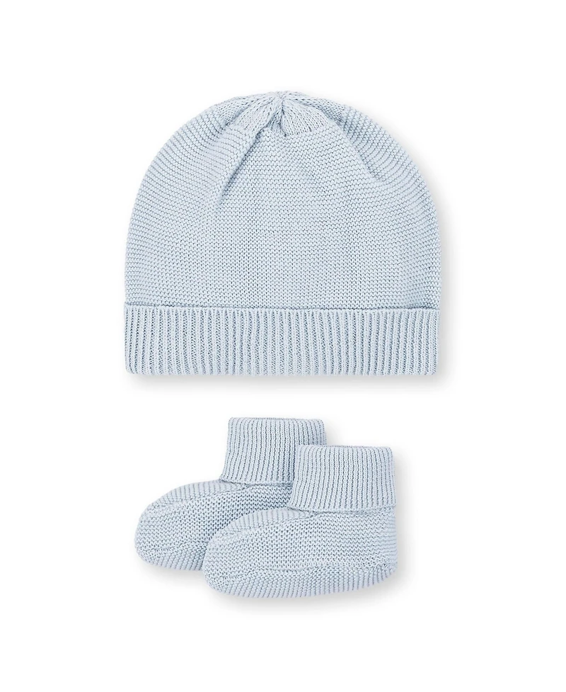 Hope & Henry Baby Boys Organic Sweater Beanie and Bootie 2-Piece Set