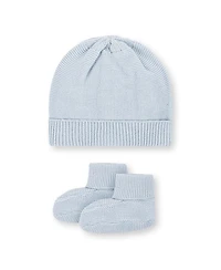 Hope & Henry Baby Boys Organic Sweater Beanie and Bootie 2-Piece Set