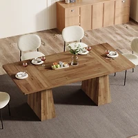 Tribesigns 63-Inch Farmhouse Dining Table, Table for 6 People, Wood Rustic Dinner Rectangular Kitchen