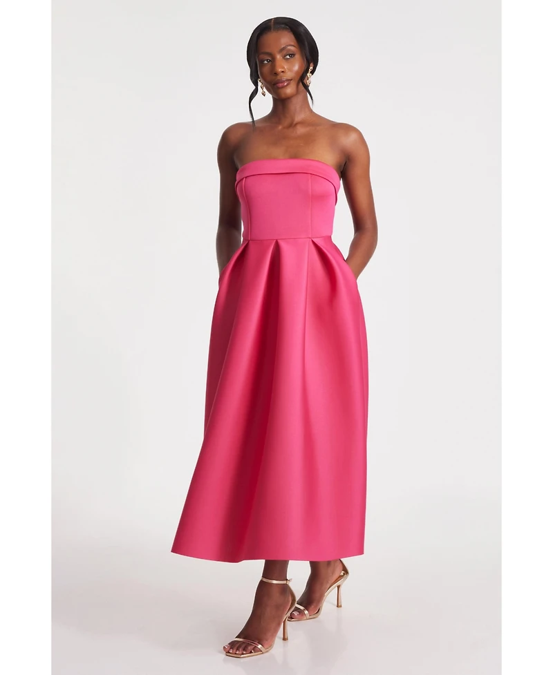 Quiz Women's Scuba Foam Bandeau Skater Dress