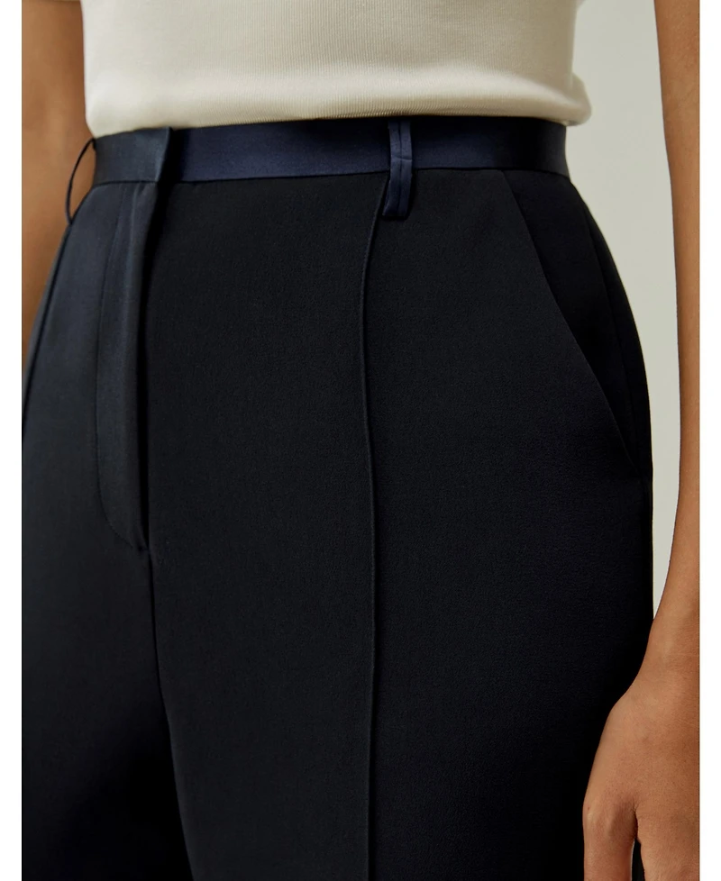 Lilysilk Women's Sophisticated Slim-Fit Adjustable Silk Ankle Pants