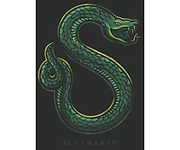 Harry Potter Big & Tall Slytherin Two Puff Ink Black Tee-4XL