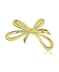 Bling Jewelry Aqua Blue Crystal Statement Ribbon Bow Brooch Pin Gold Silver