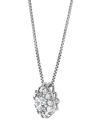 Diamond Halo Pendant Necklace (1/2 ct. t.w.) in 14k White Gold