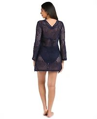 La Blanca Women's Waverly Bell-Sleeve Cover-Up Dress