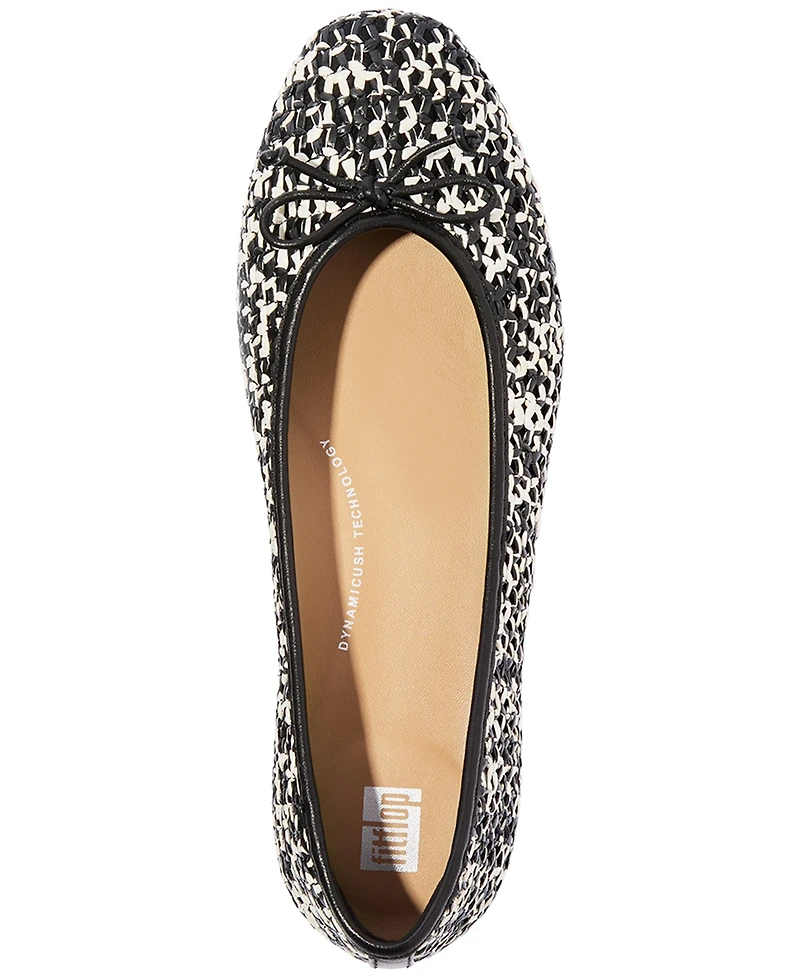 FitFlop Women's Delicato Bow Woven Ballet Flats