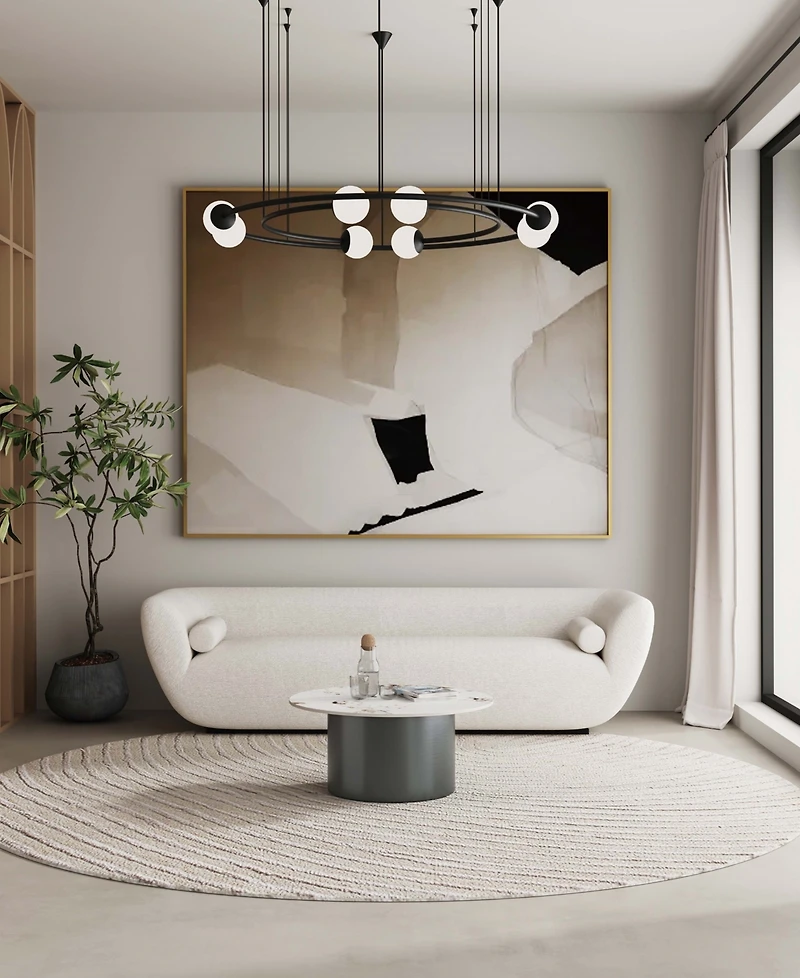 Manhattan Comfort Alondra 31.49" Modern Round Sintered Stone Top Coffee Table