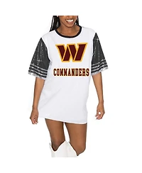 Gameday Couture Women's White/Black Washington Commanders Bling It Full Sequin Jersey Dress