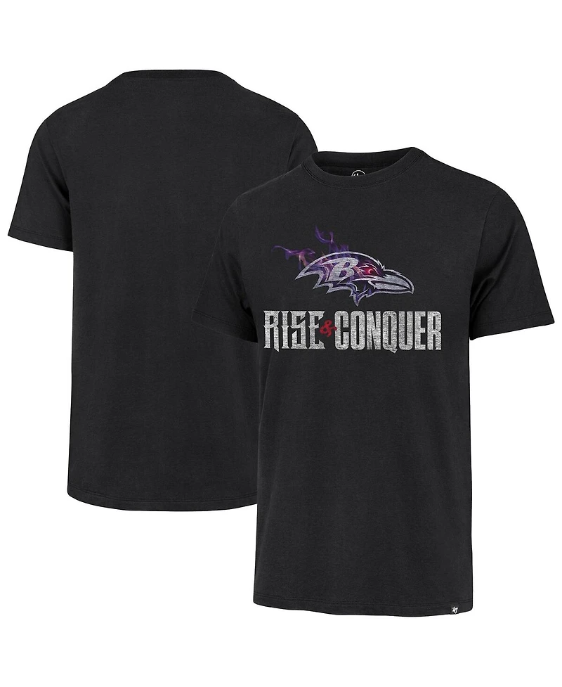 '47 Brand Men's Black Baltimore Ravens Rise and Conquer Franklin T-Shirt