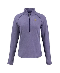 Cutter & Buck Women's Heather Purple Minnesota Vikings Peshastin Eco Fleece Tri-Blend Raglan Half-Zip Jacket